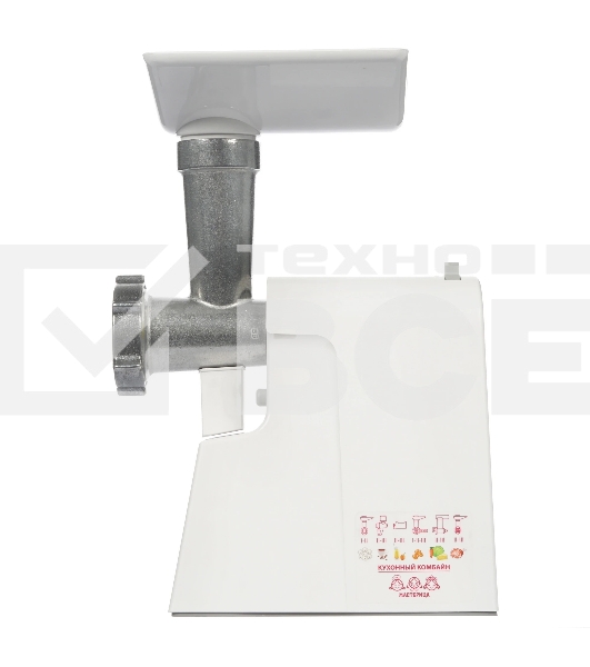 Мясорубка электрическая Мастерица КЭМ-02 белый, 600 Вт, 0.67 кг/мин, защита от перегрузки, насадки - 4