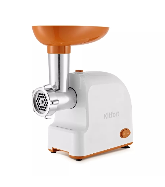Мясорубка электрическая Kitfort КТ-2113-1 1000Вт белый/оранжевый