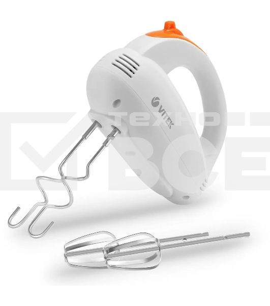 Миксер Vitek VT-1492 оранжевый/белый