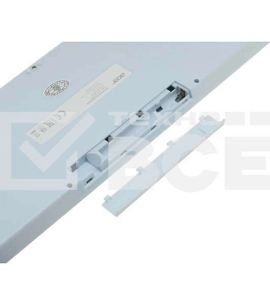 Клавиатура + мышь Acer OCC205 беспроводной USB, 1200 dpi, белый/голубой