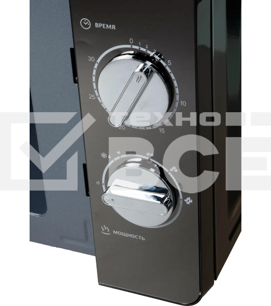 Микроволновая печь Hyundai HYM-M2007 черный/хром, 20 л, 700 Вт, переключатели - поворотный механизм