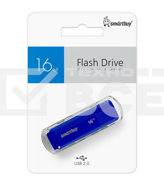 Флешка USB 2.0 Flash 16Gb Smartbuy Dock Blue (SB16GbDK-B)