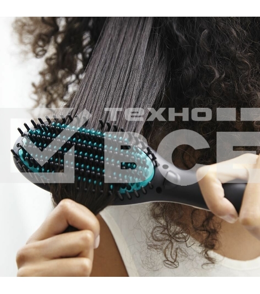 Расческа-выпрямитель Rowenta CF5820F0 черный/зеленый