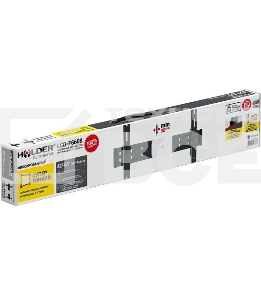 Кронштейн для телевизора Holder LCD-F6608 черный 42'-65' макс.45кг настенный фиксированный