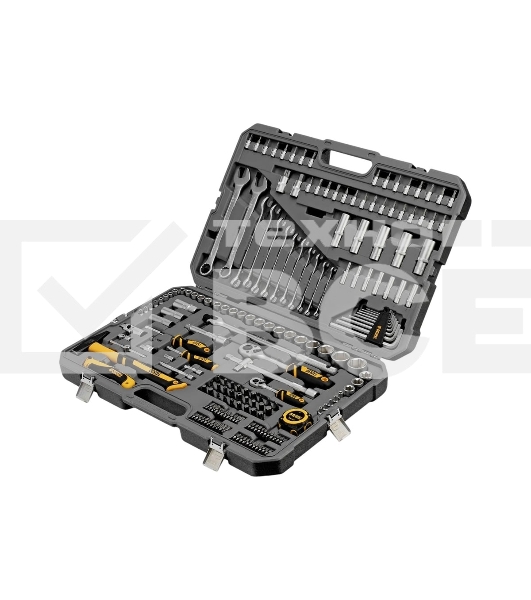 Набор инструментов Denzel 1/2', 1/4', CrV, S2, пластиковый кейс, 194 предмета