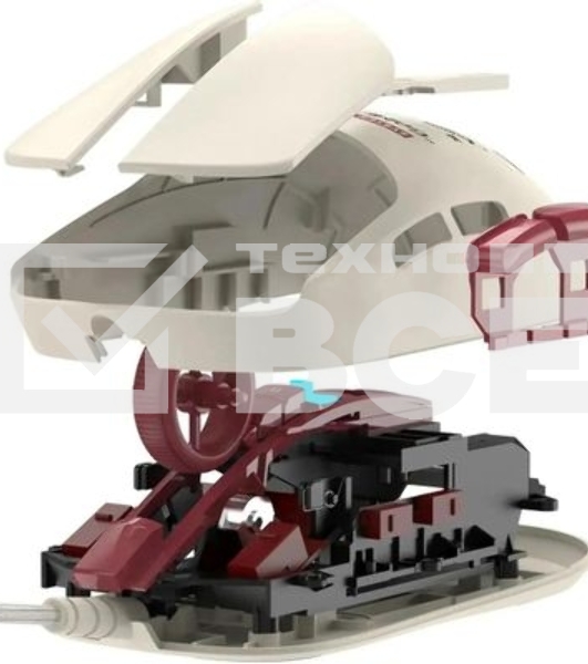 Мышь беспроводная/проводная A4Tech Bloody R72 Ultra Duo белый/красный/рисунок, 20000 dpi, USB Type-A/Type-C, радиоканал, кнопки-7