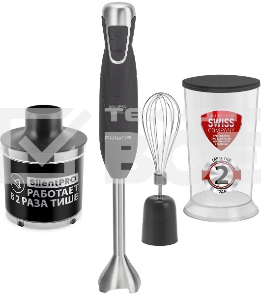Блендер погружной Polaris PHB 1384 Silent 1300 Вт, серый