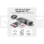Кард-ридер Vention CLKB0/черный/SD,SDHC,SDXC,TF,micro-SD,micro-SDXC,miсro-SDHC/USB 3.0/Type C/OTG/пластик, фото7