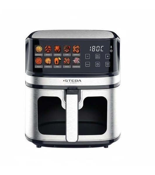 Аэрогриль Steba HF 1800 GRILLIX серебристый/черный, 1700 Вт, 8 л, сенсор, 10 программ