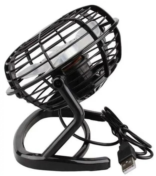 Вентилятор Rix RDF-1500USB чёрный, настольный, 2.5 Вт, 1 скорость, 10 см