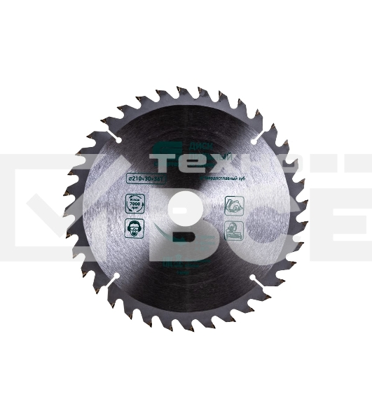 Пильный диск по дереву Сибртех, ф210 х 30 мм, 36 зубьев