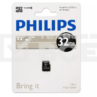 Флеш карта Philips microSDHC Class 10 32Gb FM32MD45B/97