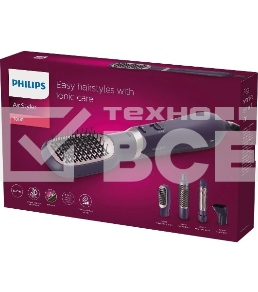 Фен-щетка Philips BHA313/00 800Вт фиолетовый