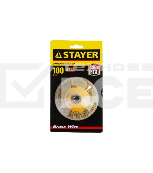 Кордщетка STAYER PROFESSIONAL 35133-100коническая М14 витая латунь/сталь 0.3мм d100мм