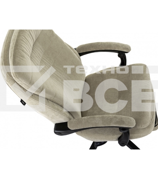 Кресло руководителя Бюрократ T-9950MSG-F Fabric песочный Light-21, крестов. пластик, подст. для ног