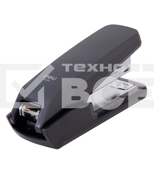 Степлер настольный Deli E0464BLACK Exceed 24/6 26/6 (25листов) черный 100скоб металл/пластик закрытый/открытый коробка
