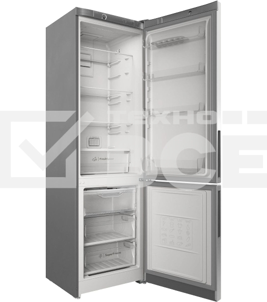 Холодильник Indesit ITS 4200 XB нержавеющая сталь, двухкамерный, 247/78л, морозилка снизу, No Frost