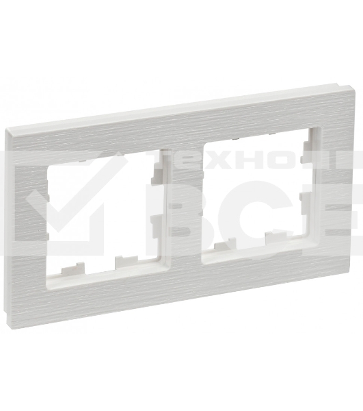 Рамка 2-местная IEK BRITE РУ-2-Бр DECOR рифленый белый