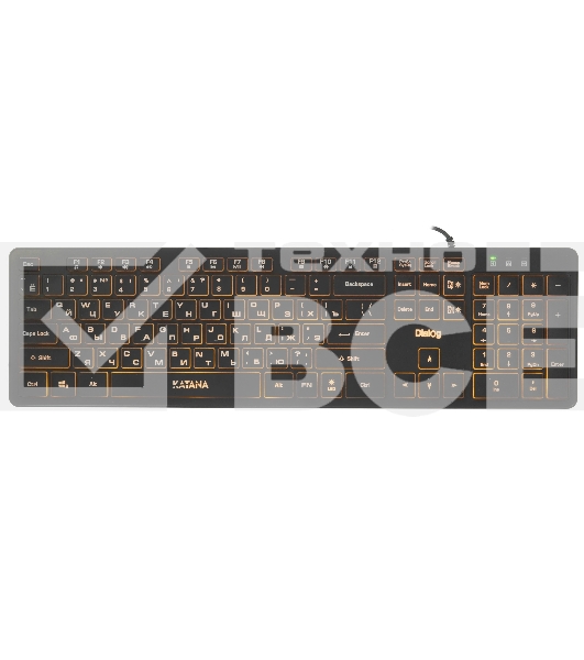 Клавиатура Dialog Katana KK-ML17U BLACK - Multimedia, с янтарной подсветкой клавиш, USB, черная
