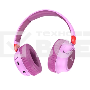 Беспроводные/проводные наушники Hoco W43 фиолетовый, накладные, Bluetooth + проводной, до 25 ч.