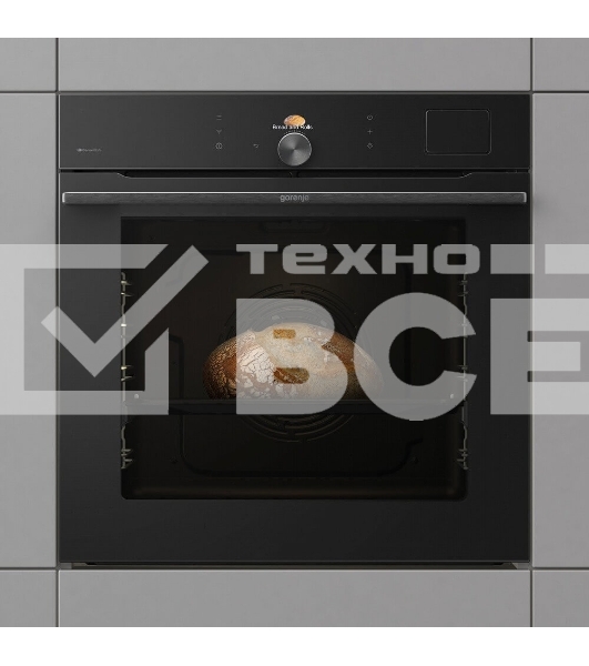 Встраиваемая электрическая духовка Gorenje BFS6148B, объем 77 л, макс. температура 230 градусов, сенсорное/поворотное управление, Wi-Fi, пар (FullSteam), сувид, AirFry, автоматические программы, телескопические направляющие на одном уровне, термощуп, динамическая система охлаждения, многоуровневое приготовление, PerfectGrill, энергоэффективность А+, черный