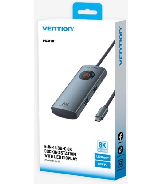 USB-концентратор Vention TQXHB, USB Type-C, USB/USB Type-C/HDMI, USB Type-C
