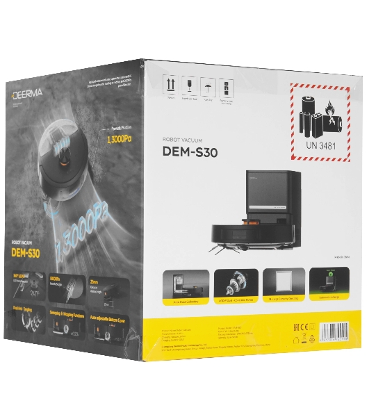 Робот-пылесос Deerma DEM-S30 черный, 2600 мAч Li-Ion, уборка влажная/сухая, пылесборник контейнер 0.26 л