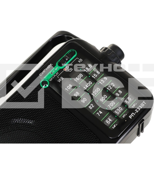Радиоприемник портативный Сигнал РП-233BT черный USB microSD