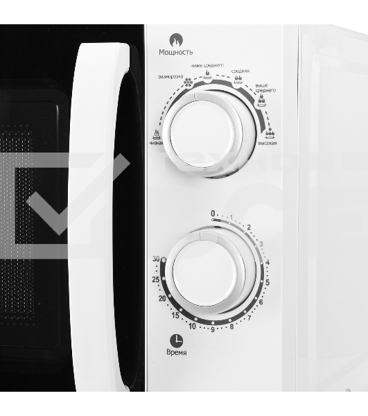 Микроволновая печь Kraft KF20MW7W-102M белый, 20 л, 700 Вт, переключатели - поворотный механизм