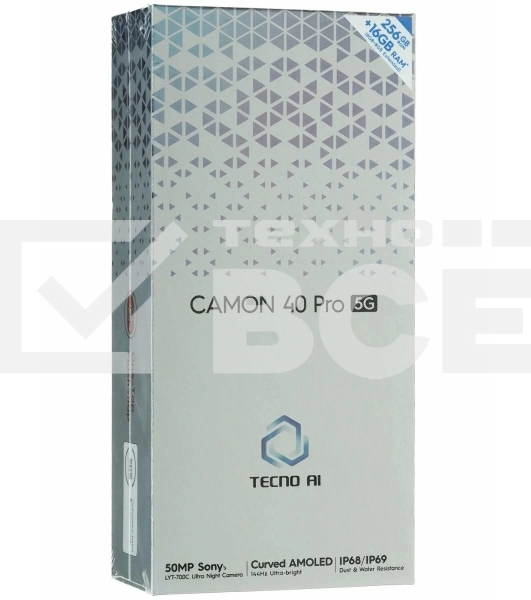 Смартфон Tecno Camon 40 Pro 5G, CM7, 12/256Gb, титановый