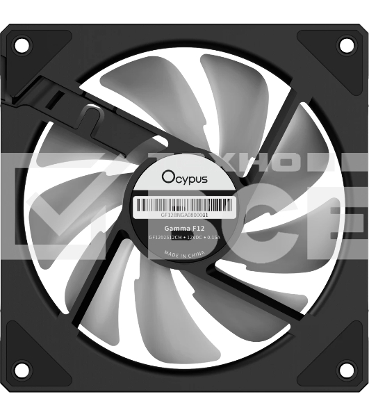 Вентилятор для корпуса Ocypus Gamma F12 ARGb REVERSE BLADE BK (Gamma-F12-BK1AM01X-GL)