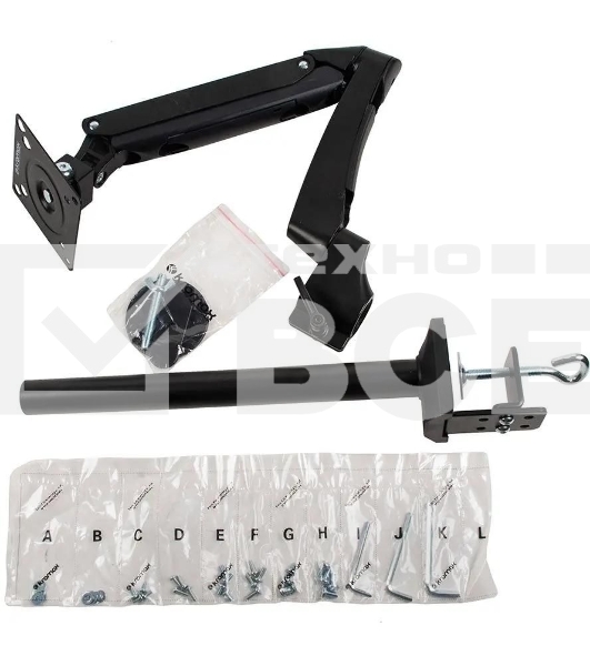 Кронштейн для мониторов ЖК Kromax OFFICE-11 черный 15'-32' макс.10кг настольный поворот и наклон