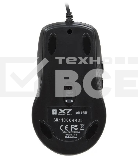 Мышь проводная A4Tech X-718BK черный, 3000 dpi, USB, кнопки - 7