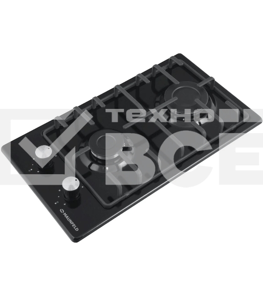 Газовая варочная панель Maunfeld EGHE.32.3EB/G, 2 конфорки, эмалированная сталь, черный