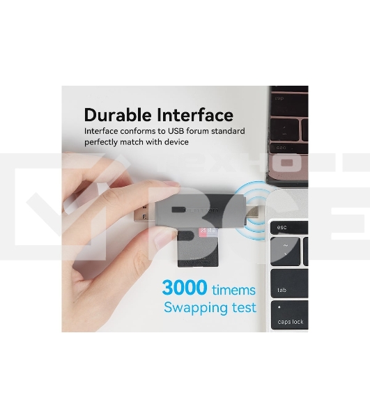 Кард-ридер Vention CLKB0/черный/SD,SDHC,SDXC,TF,micro-SD,micro-SDXC,miсro-SDHC/USB 3.0/Type C/OTG/пластик