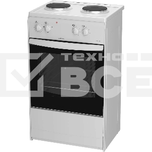 Плита электрическая Darina S EM 521 404 W белый/черный, конфорок 2 шт, духовка 45 л, 50 см x 85 см x 41 см