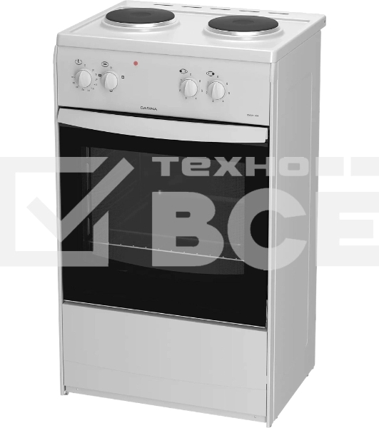 Плита электрическая Darina S EM 521 404 W белый/черный, конфорок 2 шт, духовка 45 л, 50 см x 85 см x 41 см