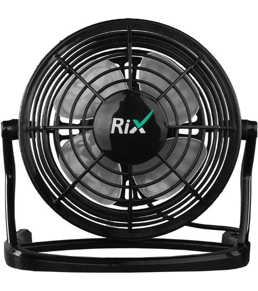 Вентилятор Rix RDF-1500USB чёрный, настольный, 2.5 Вт, 1 скорость, 10 см