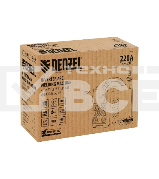 Аппарат инвертор. дуговой сварки SDM-220 Top, 220 А, ПВ 60% кейс  Denzel