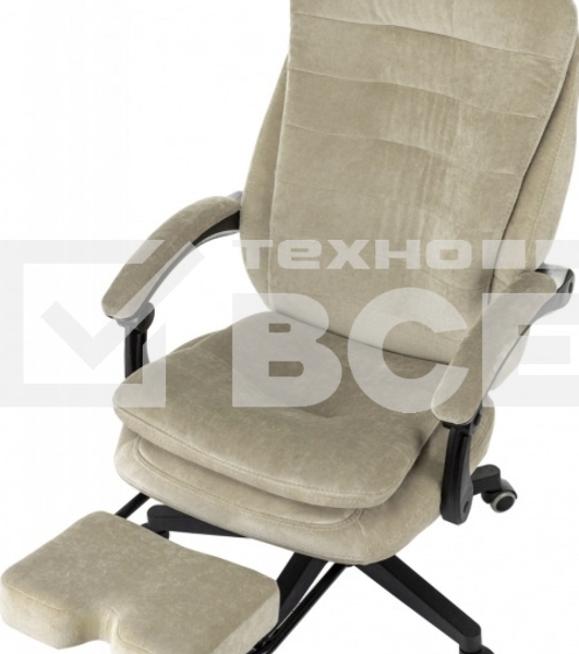 Кресло руководителя Бюрократ T-9950MSG-F Fabric песочный Light-21, крестов. пластик, подст. для ног
