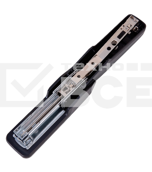 Степлер настольный Deli E0464BLACK Exceed 24/6 26/6 (25листов) черный 100скоб металл/пластик закрытый/открытый коробка