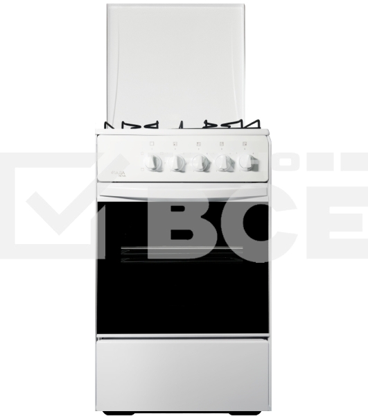 Газовая плита Лада Nova RG 24044 W газконтроль духового шкафа, металлическая крышка, цвет Белый