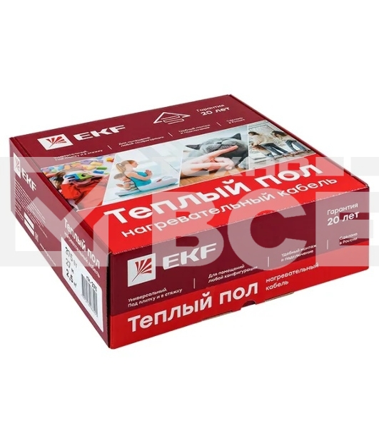 Теплый пол (нагревательный кабель) 375Вт 27 м 2,5 м2 EKF
