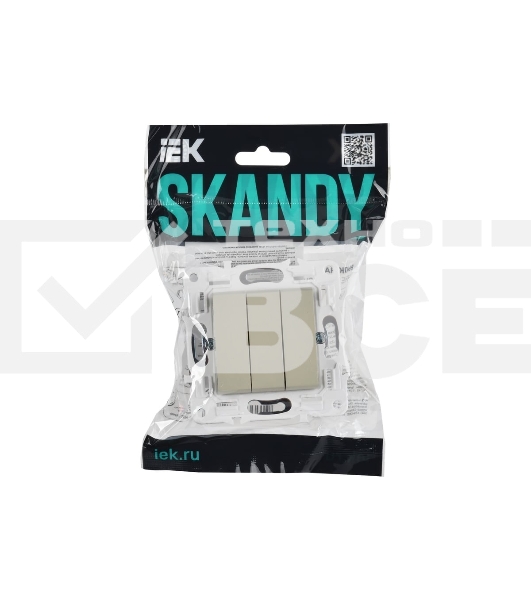 Выключатель 3-кл. IEK SKANDY SK-V11B 10А бежевый SK-V30-0-10-K10