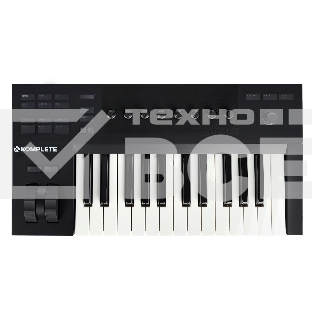 Клавиатура MIDI [25230] Native Instruments [KOMPLETE KONTROL A25] 25 клавиш, полувзвешенная, 8 ручек управления, колеса высоты тона и модуляции, 4-позиционный энкодер, OLED-дисплей, TRS-вход для педали, USB-порт