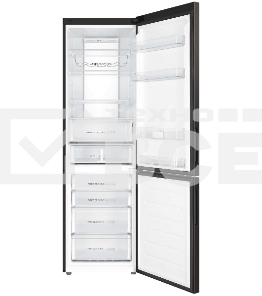 Холодильник Haier C4F740CBXGU1 черный двухкамерный 286/115л морозилка снизу, No Frost