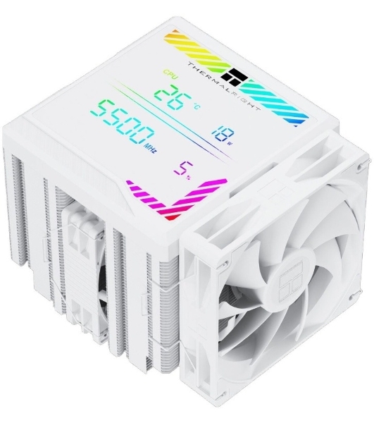 Кулер для процессора CPU Cooler Thermalright Peerless Assassin 140 Digital белый (4-pin PWM, 165мм, Ni/Cu, 6x6мм, 1x120мм + 1x140мм, 82.CFM, 29.6dBA, 1850RPM, S: 1200, 1700, 1851, 115X, 2011, 2066, AM4, AM5, белый)