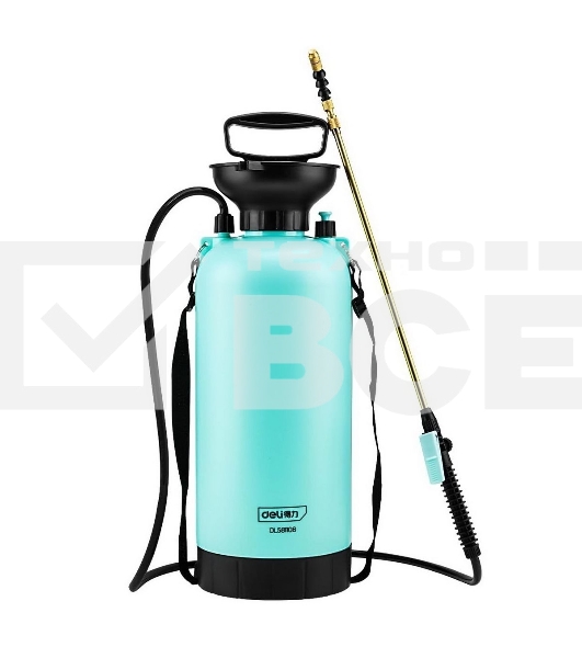 Опрыскиватель садовый помповый Deli DL581108-E1 8л, регулируемый разбрызгиватель