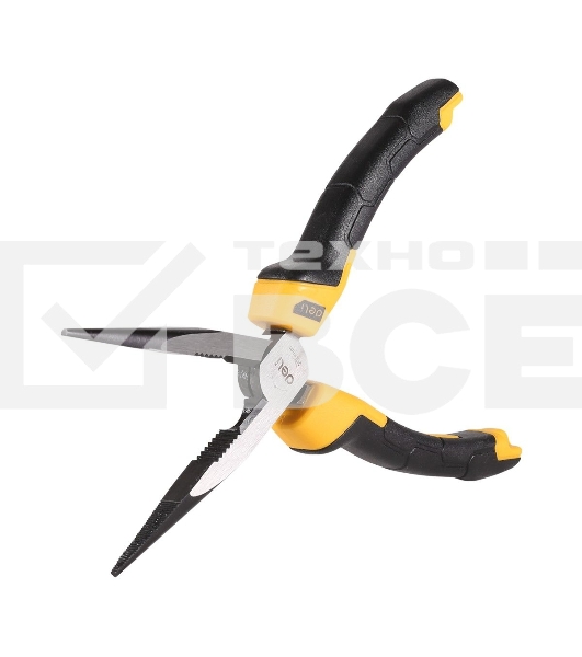 Удлиненные плоскогубцы Deli DL2108Z 200мм, сталь CrV, прорезиненная двухкомпонентная ручка