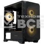 Компьютерный корпус без блока питания HSPD M321, Mesh Mini-tower, черный, slide TG, 0.45 SPCC, 2x140мм ARGb+1x120мм ARGb mATX, mITX 160/340/184мм 2x2.5